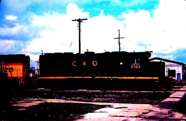 Original Kodachrome Slide Chesapeake & Ohio Gp-40 #3783 Portsmouth, Va July 1984
