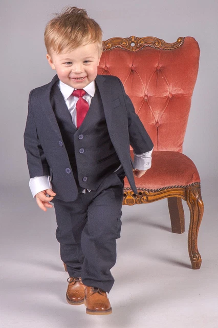 Boys Suits Boys Navy Suit Boys Wedding Suit Page Boy Party Prom 5 Piece Suit