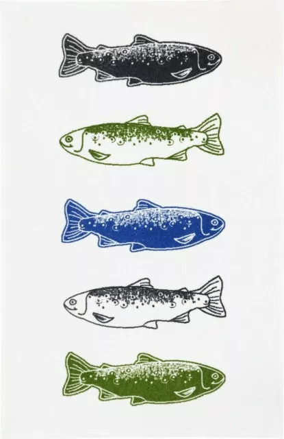 Frottier Frottee Küchentuch 45 x 70 cm Baumwolle Fische Forelle Kracht
