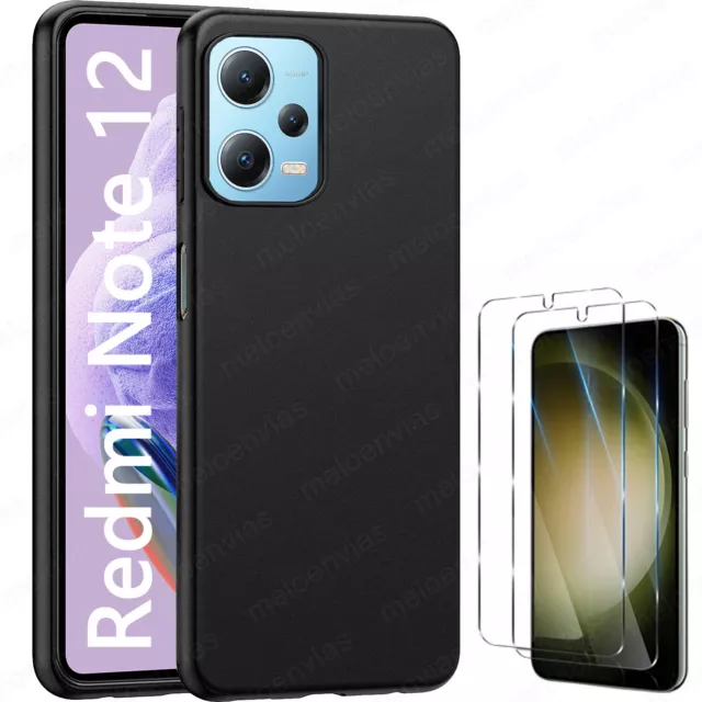 FUNDA +CRISTAL TEMPLADO Xiaomi Redmi Note 12 (4G) Carcasa Silicona Gel TPU  Negro EUR 2,59 - PicClick ES