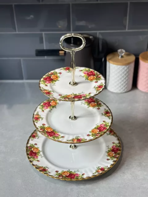 Royal Albert Old Country Roses 3 Tier Cake Stand