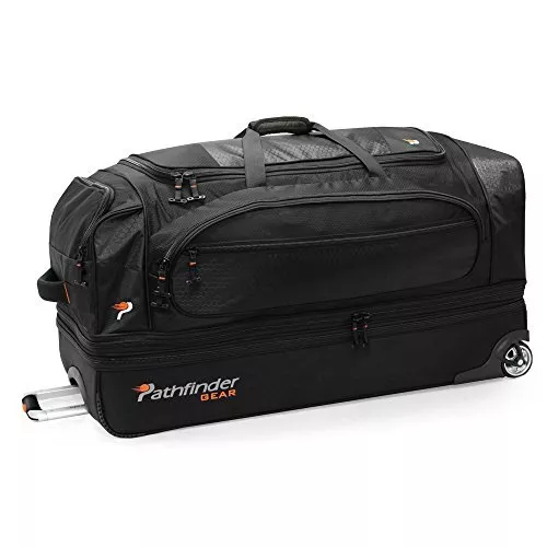 Pathfinder Gear 36 Inch Rolling Drop Bottom Durable Design Travel Duffel Bags
