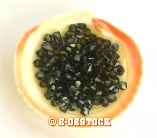 25 Perles Toupies 4mm Cristal Swarovski - MORION