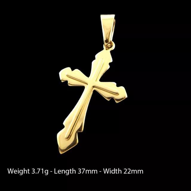 Cross Pendant 18k Yellow Gold filled Solid Unisex Ladies Men's Classic Design