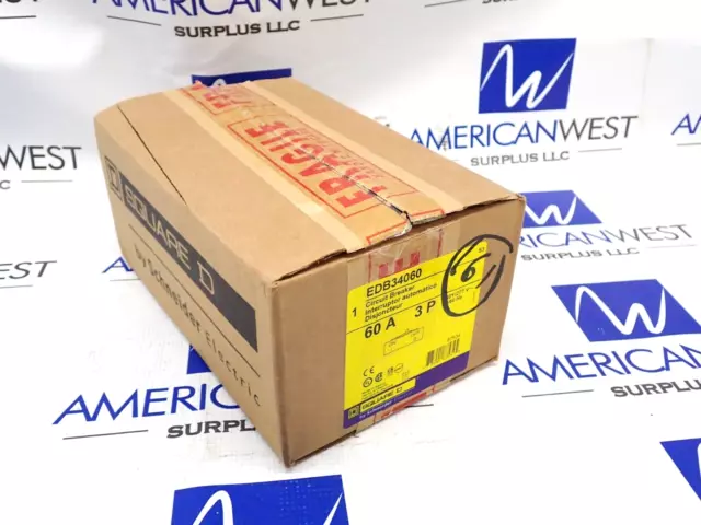 NEW Square D EDB34060 60 Amp 3 Pole 480Y/277V Circuit Breaker