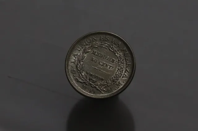 🧭 🇧🇴 Bolivia 50 Centavos 1899 Silver High Grade B58 #Z8029