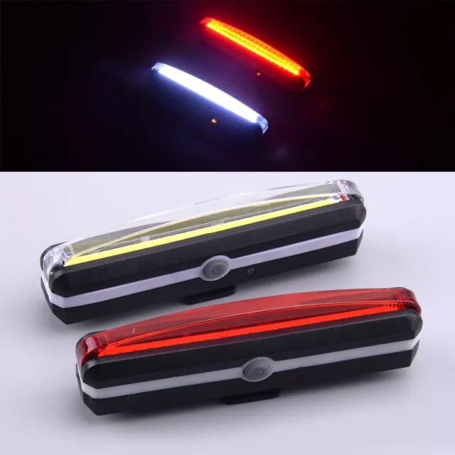 2pcs Rear Tail Bicycle Cycling Back Warning Light Lamp LED USB Rechargeable