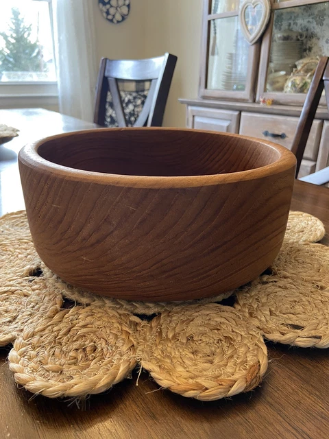 Vintage MCM Teak Wood Salad Serving Bowl Round Gailstyn-Sutton 9.5" X 3.5"