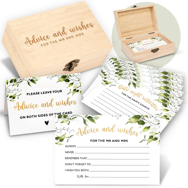 Mermermu Brown Advice And Wishes Card, Advice Cards For The Bride And Groom Bridal Showerwedding Or Baby Shower Birthday Graduation Retirement Guestbook 25 Cards 05 - View #6