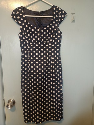 Sportscraft navy dress with white spots in size 6