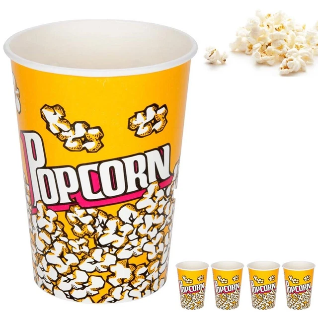 4 Stk. Neuheit Plastik Popcorn Behälter Retro Stil Eimer Tube Party Film Nacht