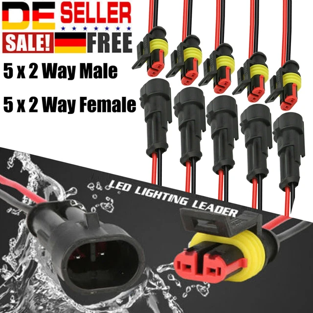 708x Auto KFZ Stecker Set Steckverbindung 1-6 Pin Wasserdicht Kabel Crimpzange E - Foto 5