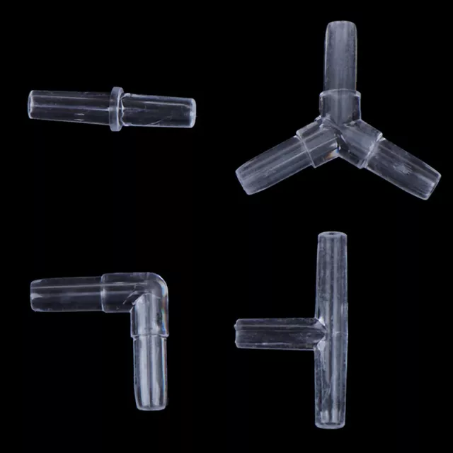 10Pcs 2Way/3Way Clear Aquarium Tube Connector Air Valves Fitting Fish TankH~m'