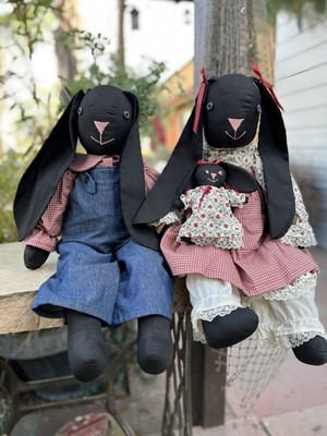 stuffed black bunny