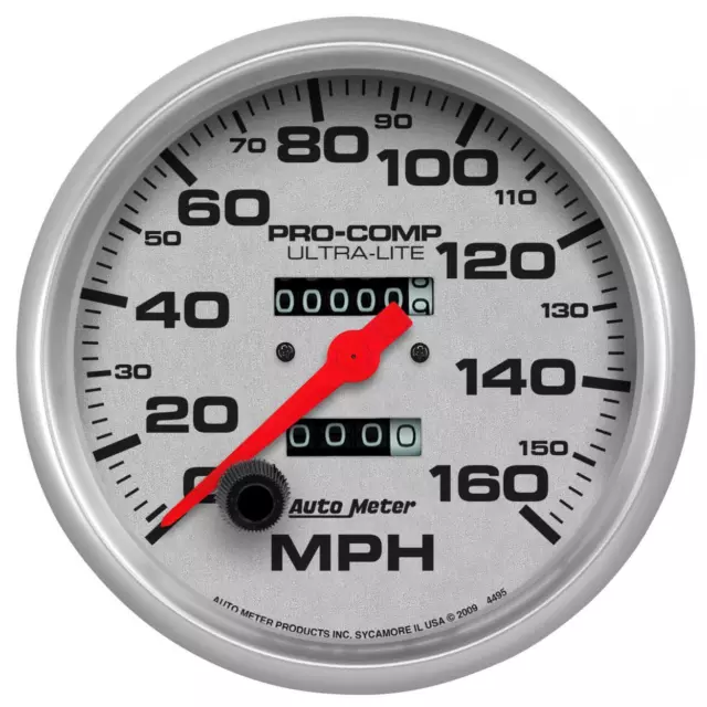 AutoMeter 4495 GAUGE, SPEEDOMETER, 5" , 160MPH, MECHANICAL, ULTRA-LITE Body