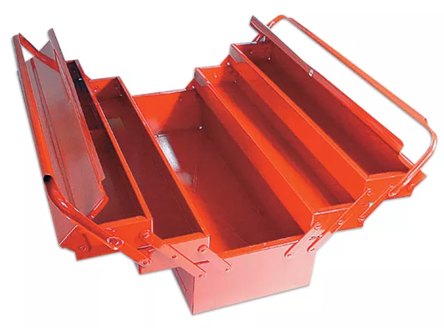 LASER TOOLS  RED METAL TOOLBOX Tool Box Cantilever 5 Tray LARGE 420mm