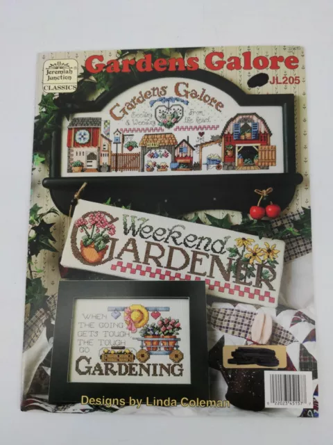 Vintage 1994 Jeremiah Junction Gardens Galore JL205 Cross Stitch Booklet Leaflet