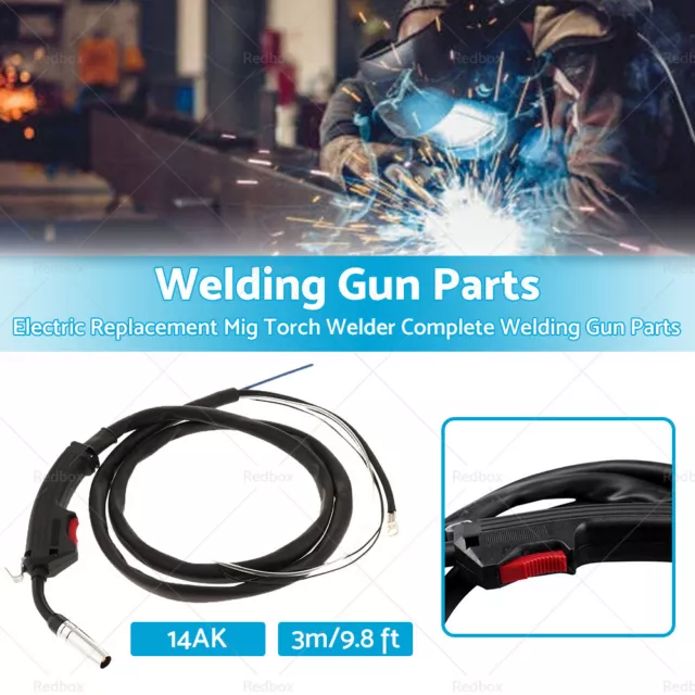 3m/9.8 ft 14AK Electric Replacement Mig Torch Welder Complete Welding Gun Parts