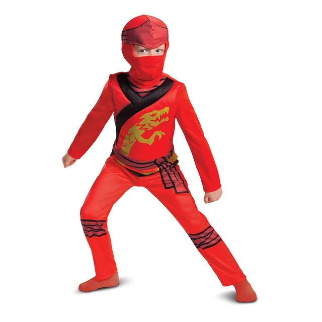 KIDS LICENCED LEGO Ninjago Kai Jumpsuit Costume S M Boys Red Ninja