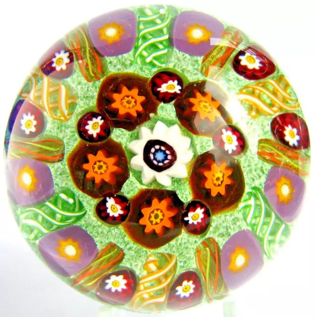 Briefbeschwerer Paperweight PAUL YSART Millefiori Cartwheel, Monart Glass