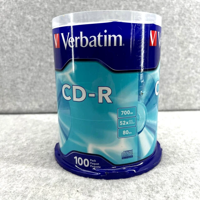 Verbatim CD-R Recordable Media, Spindle, 700MB/80 Minutes, Pack of 100 *NEW*