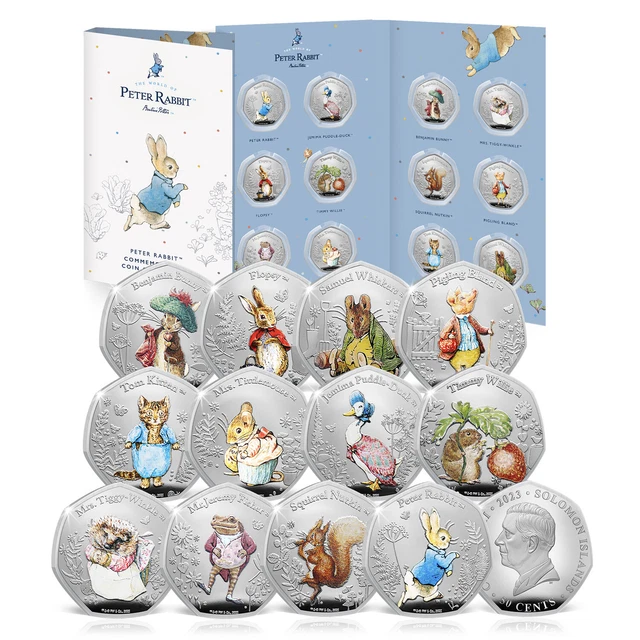 Beatrix Potter World of Peter Rabbit Complete Collection 2023 - 12 Colour Coins