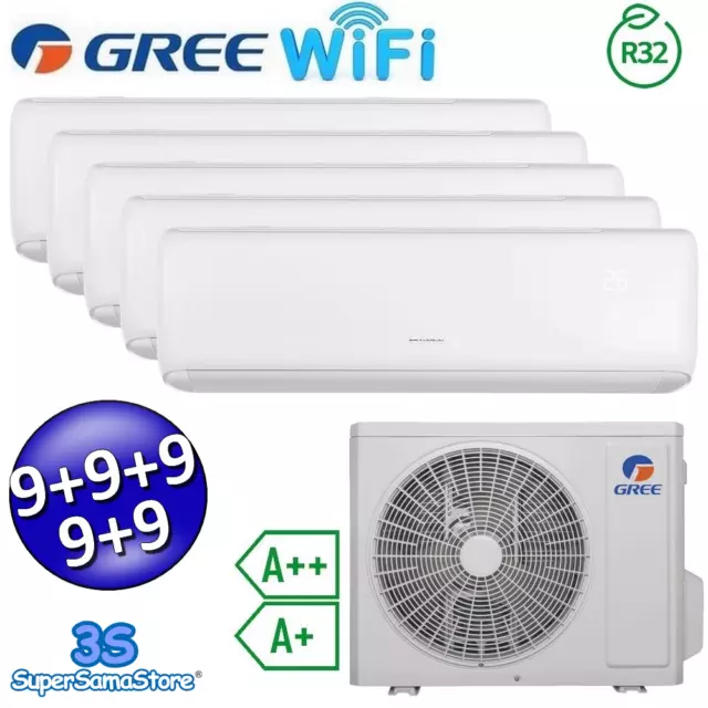 3S Climatiseur Gree Ari Penta Split 9+9+9+9+9 Inverter Wi-Fi R32 A++/A+