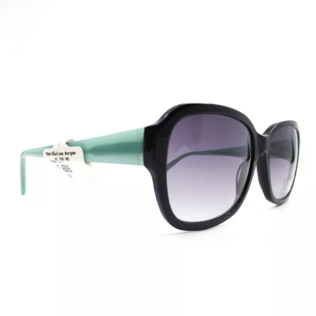 Chelsea Morgan CMS 6005 BK Sunglasses black green Round plastic 56-17-135 2