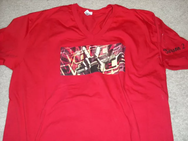 THE VOICE rare promo v neck t-shirt Adult XL  Christina Aguilera Adam Levine