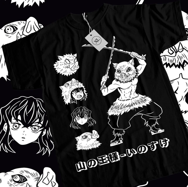 T-shirt Anime T-shirt Inosuke - Tête De Sanglier Demon Slayer - Manga ...