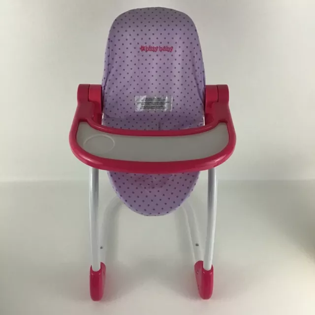 American Girl Bitty Baby Doll High Chair Pink Fit 15" Doll Purple Daisy Seat Pad