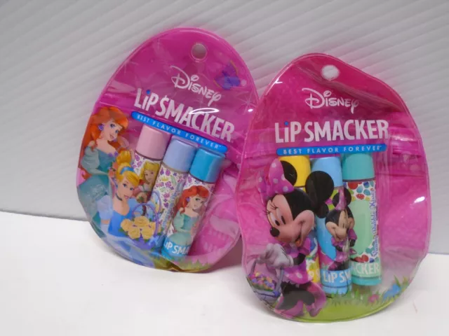 Lip Smacker Disney Princess Lip Balm 3 pack & Minnie Mouse Lip Balm 3 Pack NEW