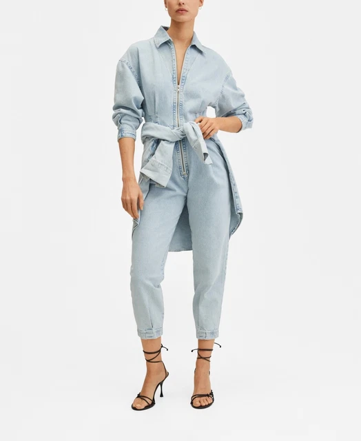 Mango Denim jumpsuit with bow - 47037113-81