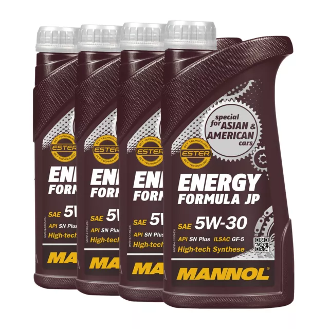 4 (4x1) Litro Mannol 5W-30 Energia Formula JP Olio per Hyundai, Toyota, ECC