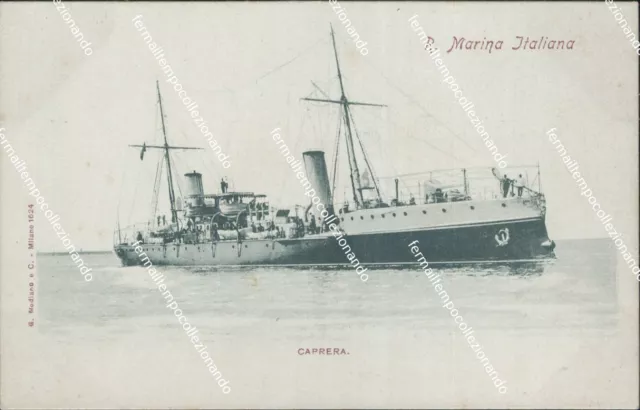 ac898 cartolina marina italiana regia nave caprera inizio 900