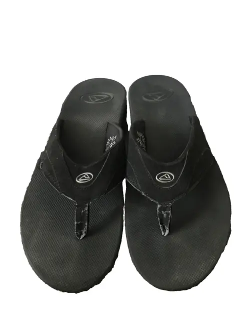REEF FANNING BLACK/GUM Flip Flop Thong Sandals W/Bottle Opener!! Size ...