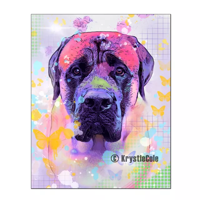 English Mastiff Art Print on PAPER or CANVAS. Dog Artwork by Krystle Cole