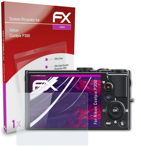 atFoliX Pellicola Vetro per Nikon Coolpix P300 9H Armatura di protezione