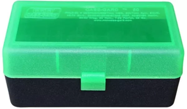 MTM 50 Round Flip-Top Rifle Ammo Box 220 Swift 243 308 Win Green/Black RM-50-16T