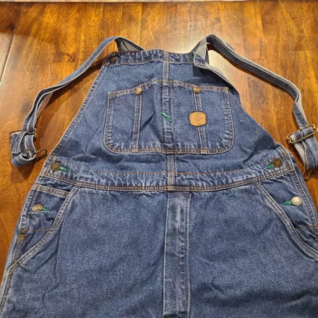 John Deere Mens Denim Jeans Work Overalls Adult Bibs 32 x 34