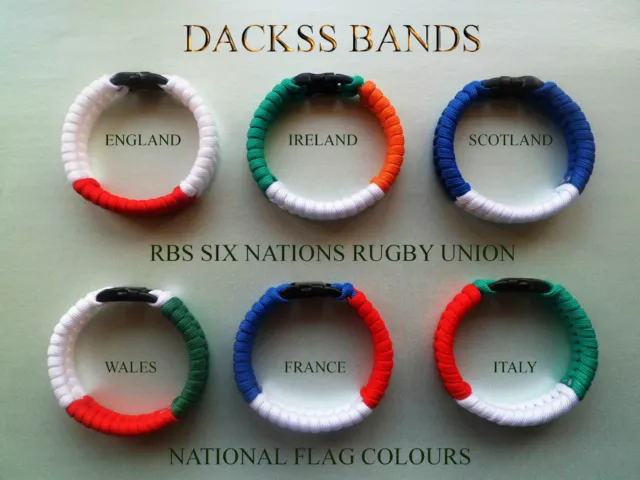 RBS Six Nations Rugby Union Team National Flag 550 Paracord Wristband Bracelet