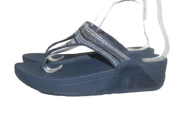 FitFlops Navy Strobe Women's Thong Flip Flop Sandals Size 6 / 37
