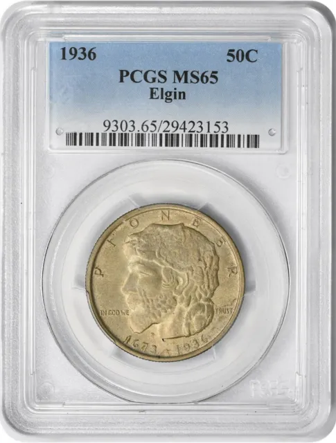 Elgin Commemorative Silver Half Dollar 1936 MS65 PCGS
