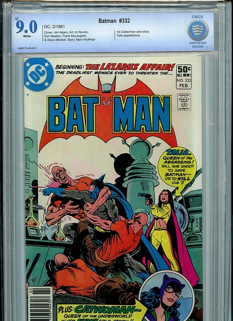 Batman #332 CBCS 9.0* VF/NM Check 1981 DC Comics Catwoman Solo Story Amricons B3