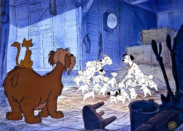 DISNEY CEL 101 Dalmatians Warm Reunion rare limited edition animation ...
