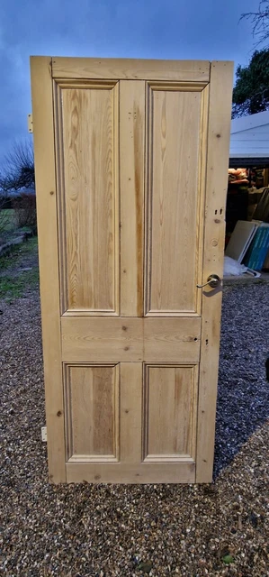 Reclaimed stripped pine victorian 4 panel internal door  (Choice of two)