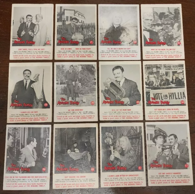 Vintage 1964 The Adams Family TV Show-Trading Cards 12 Cards Vintage 1964 The Adams Family TV Show-Trading Cards 12 Cards