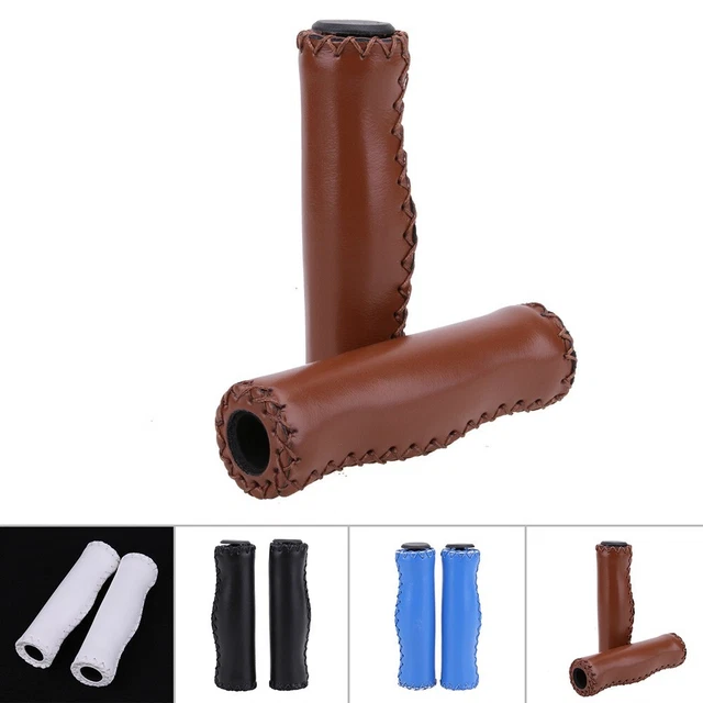 1Pair Beach Cruiser Bike Bicycle Leather Handlebar Cover Grips Bar Cap