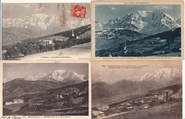 Lot de 4 cartes postales anciennes postcards COMBLOUX HAUTE-SAVOIE Mont Blanc 3
