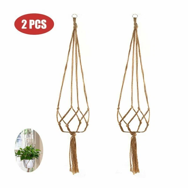 2pack Garden Plant Hanger Macrame Hanging Planter Basket Rope Pot Holder Decor
